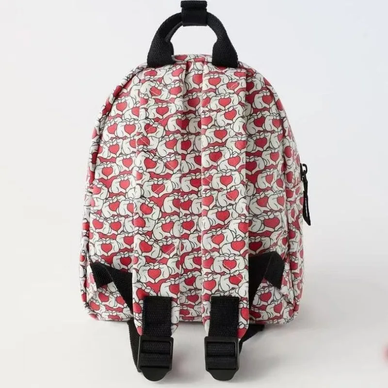 Disney 2025 New Cute Minnie Children\'s Backpack Girls Cartoon Print Large Capacity Book Storage Kindergarten Baby School Bag