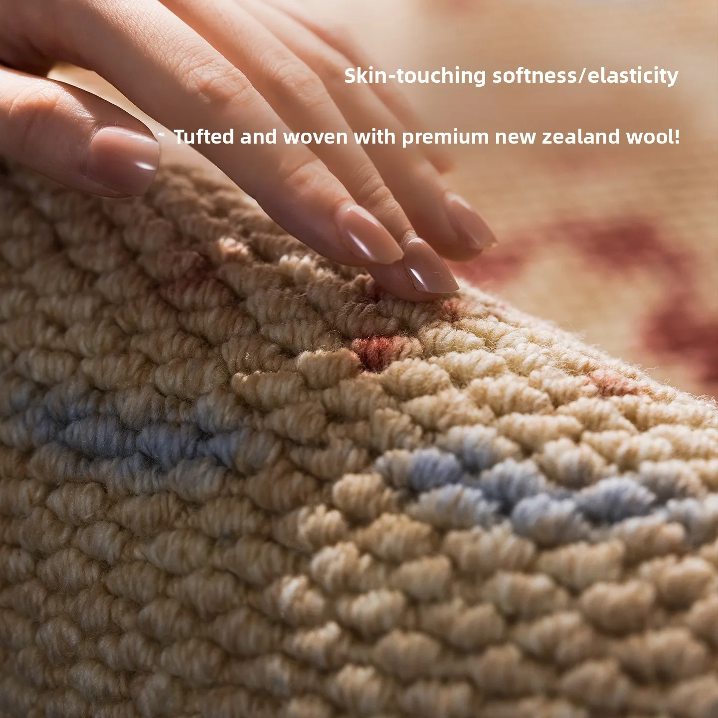Wool carpet living room retro high-end French style study cloakroom computer swivel chair bedside blanket 2026 new