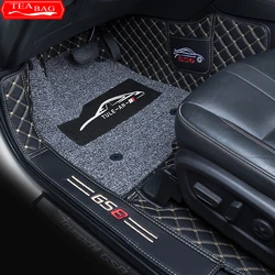 For Trumpchi GS8 2017-2021 GAC 2022 Car Floor Mats Double Layer PU Leather Foot Pad Interior Floorliner Auto Accessories For LHD