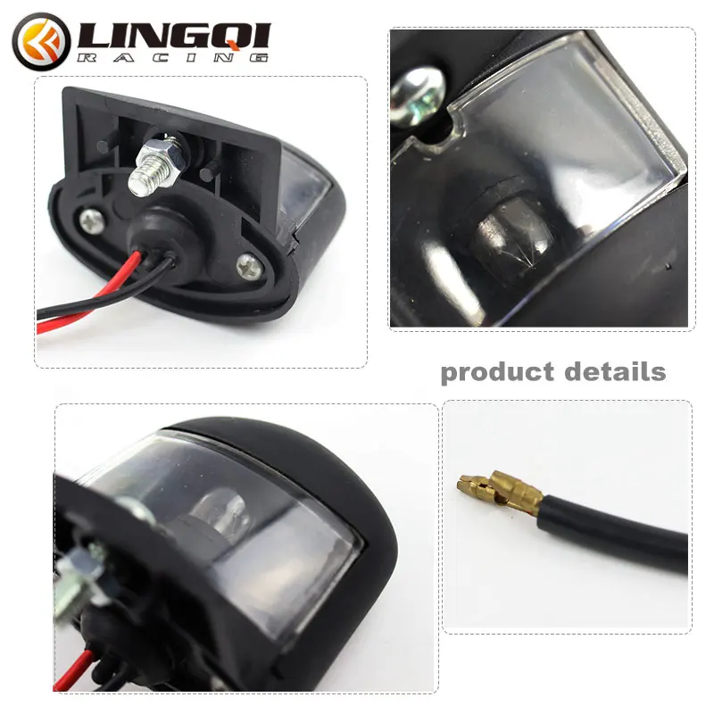 LING QI Pit Dirt Bike License Plate Light PP PC Plastic Motorcycle LED Lights For Most Motocross Accessories Parts view 2