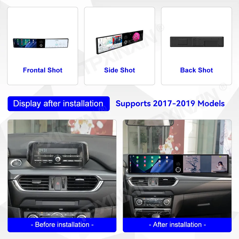 

12.3" Dual Screen Car Radio For Mazda Atenza 2017-2019 Car Multimedia Video Player Stereo Auto GPS Navigation Carplay Head Unit