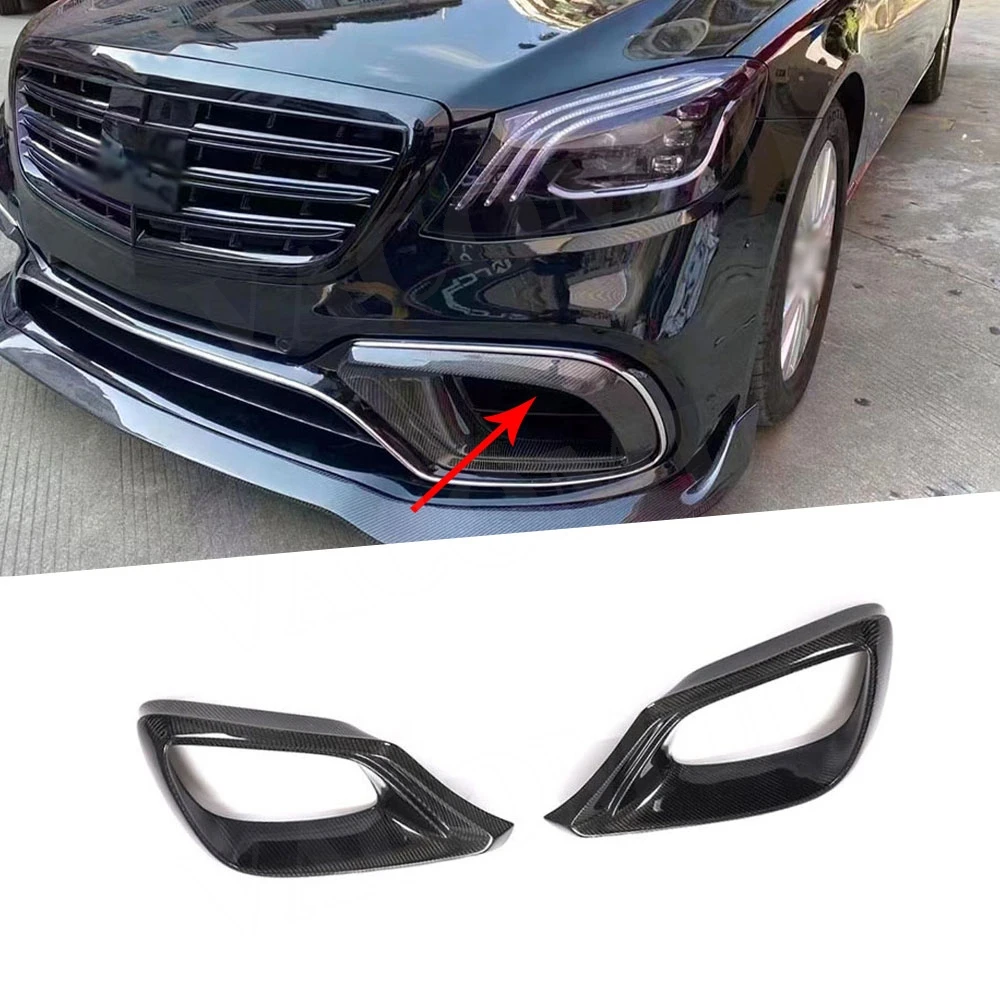 

VACOMUL Carbon Fiber Front Bumper Air Vent Outlet Cover For Mercedes Benz S Class W222 S63 For AMG 2018-2020 Fog Lamp Bodykit