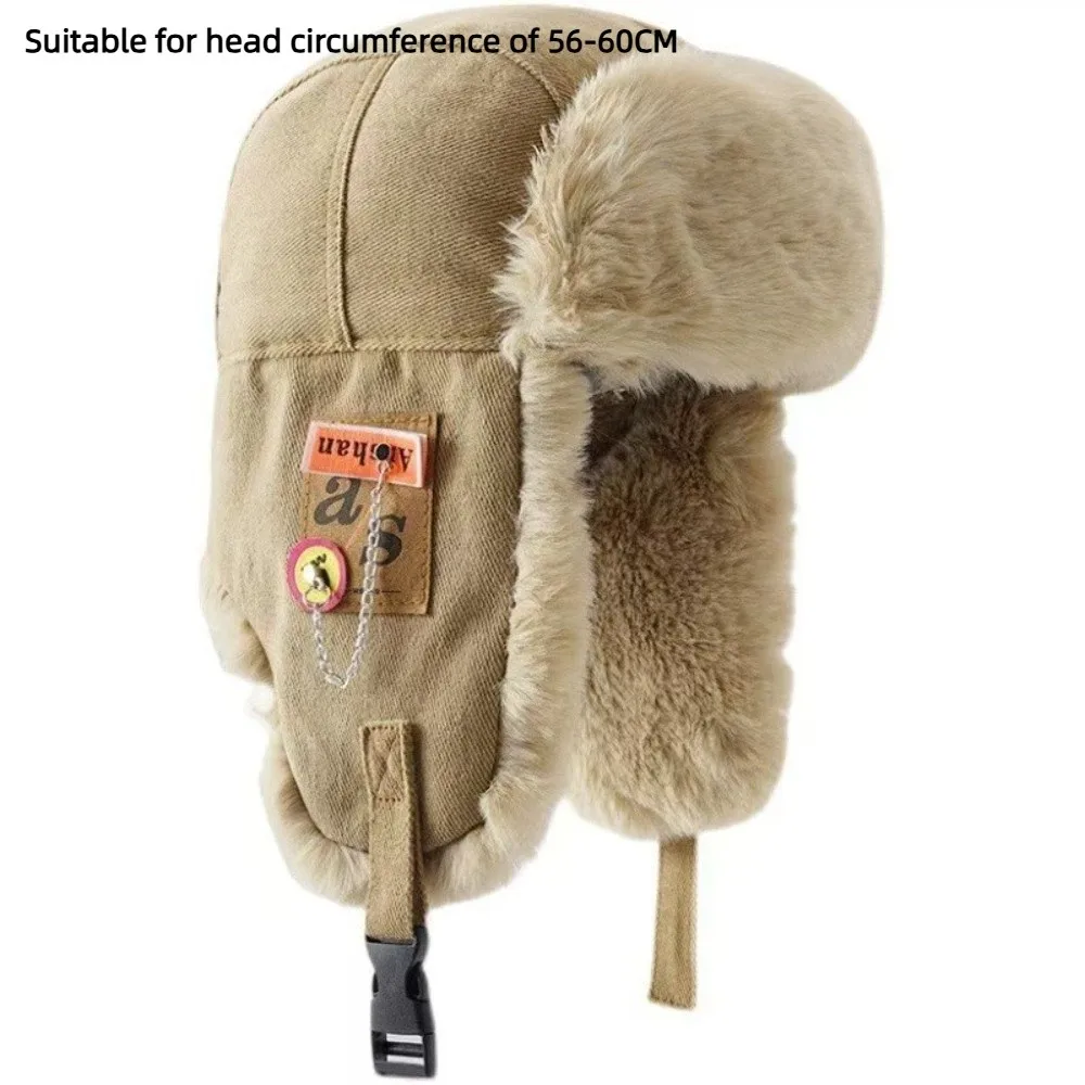 قبعة منفوخة سميكة أنيقة مع غطاء للأذن من الفرو الصناعي لحماية الأذن قبعات تحافظ على الدفء قبعة شتوية مقاومة للماء للسيدات #4