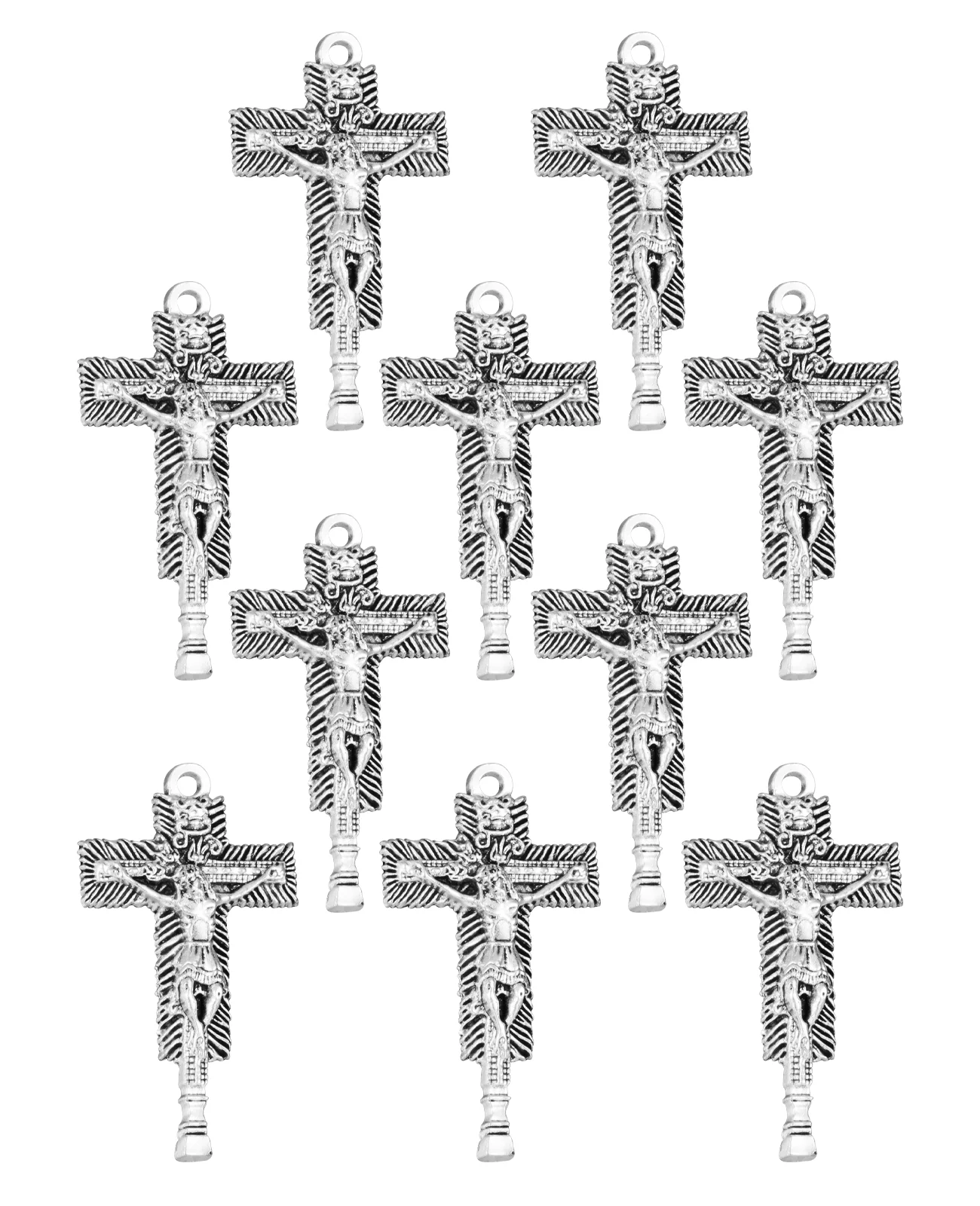 Diyalo 10pcs religiöser Christus Herr der Wunder Jesus Kruzifix Kreuz Anhänger für DIY Charms Schmuck Halskette Schlüssel anhänger machen – Detail 5