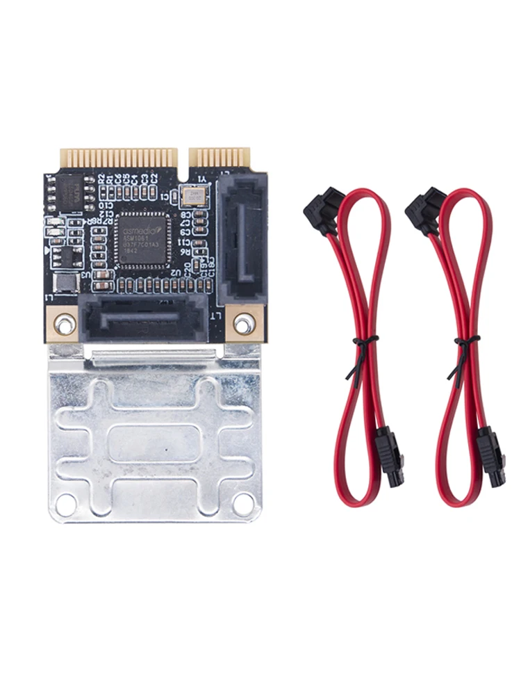 Karta rozszerzeń Mini PCI Express na 2 porty SATA 3.0 Mini PCIe na podwójne SATA3 6 Gb/s Karty dodatkowe z chipem ASM1061 Obsługa dysków SATA HDD SSD — zdjęcie produktu 7