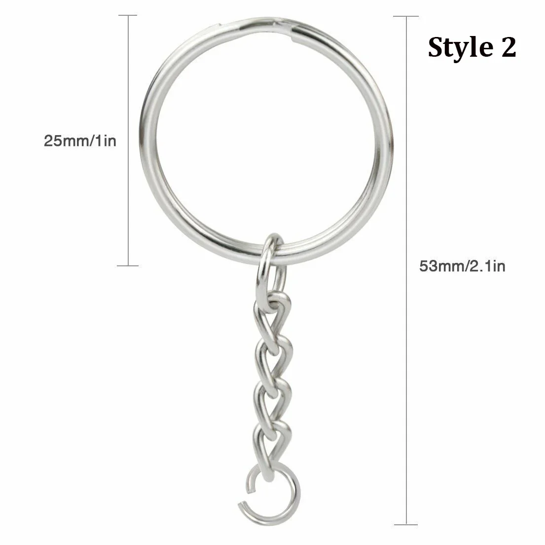 Metal Blank Keyring Keychain Split Rings Keyfob Key Rings Lobster Clasp Key Chain Key Pendant Ring Stainless Steel Rings