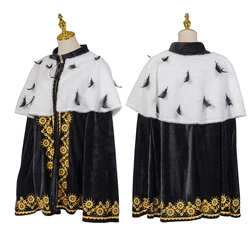 (in stock) Luxury Noble King Prince Cosplay Cape Halloween Carnival Party Cloak Festive Regal King Costume Mid-Length Cloak