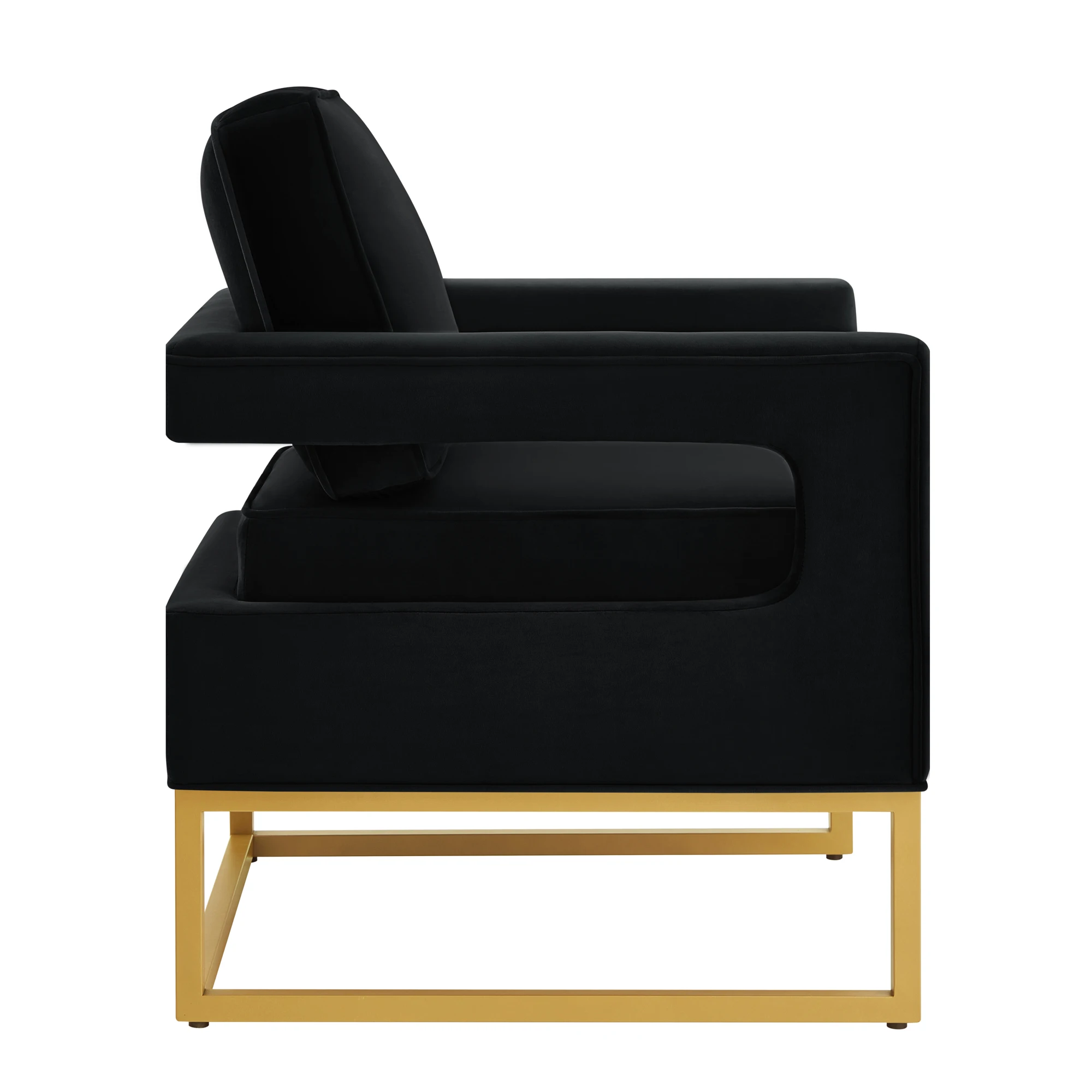 Multifunctional Modern Decorative Chair Gold Metal Base Velvet Upholstered High Density Foam Cushioning Casual Open Armchair image 4