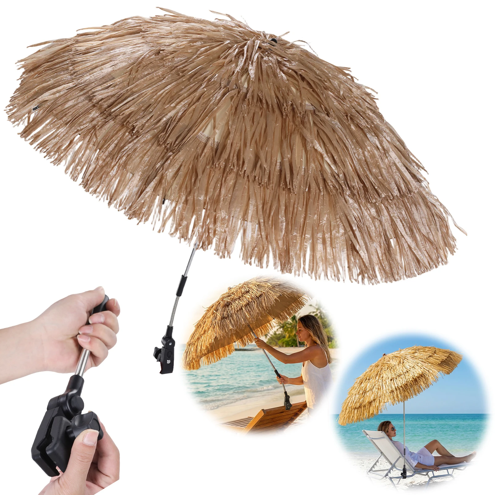 Hawaiian Style Beach Chair Umbrella Chair Not Included 360 Adjustable Umbrellas for Camping Wheelchair Travel Stroller Patio