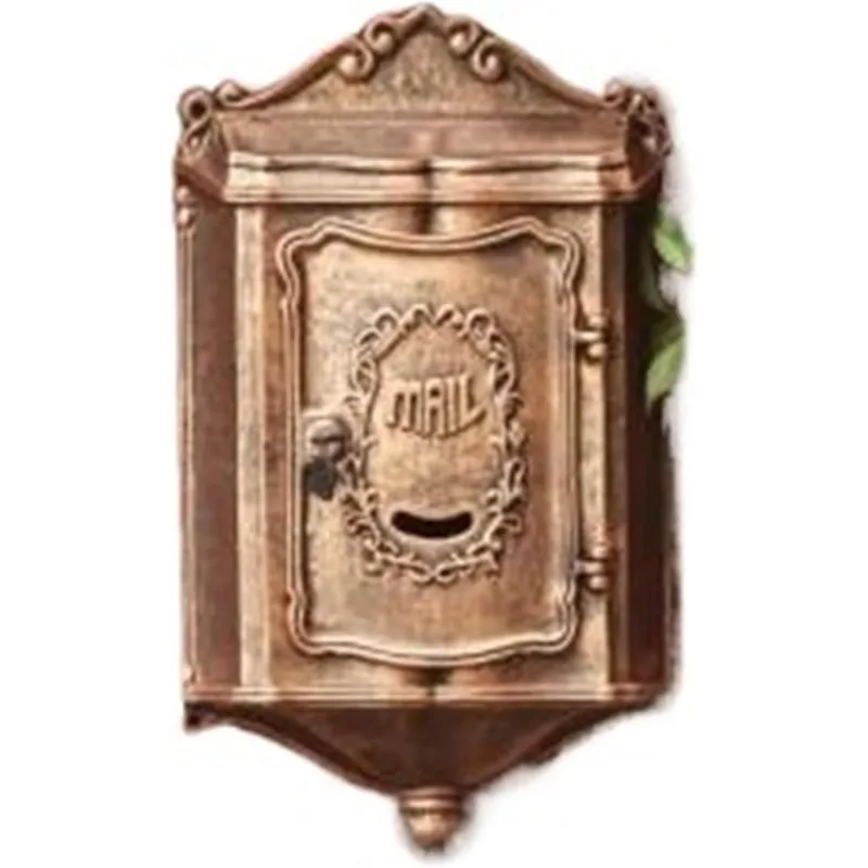 

Домашняя почтовая коробка из алюминиевого сплава в стиле ретро, почтовый ящик, металлический почтовый ящик с буквами, настенный почтовый ящик, винтажный домашний сад, двор (золото)