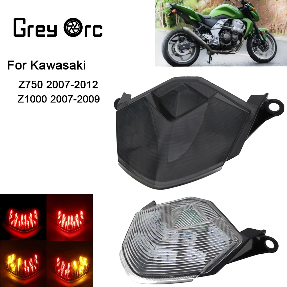 Motorcycle Rear Tail Light Brake Turn Signals LED Light For Kawasaki Z750 Z1000 2007-2009 ZX-6R ZX600 2009-2012 ZX-10R