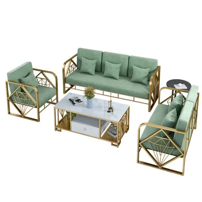 

dd-Nordic Modern Shop Wrought Iron Sofa Studio Sofa Chair Combination Set