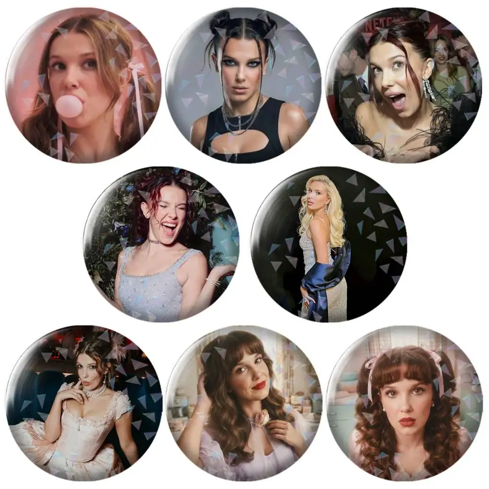 Actor Millie Bobby Brown-n Brooch Metal Decorative Brooch Pins for Backpack Clothes Jacket Accessories,Souvenir.