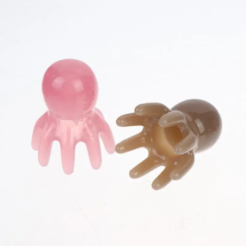 Hand-Polished Resin Octopus Massage Comb Meridian Scalp Scraping Gua Sha Tool for Gentle Head Care Relaxation