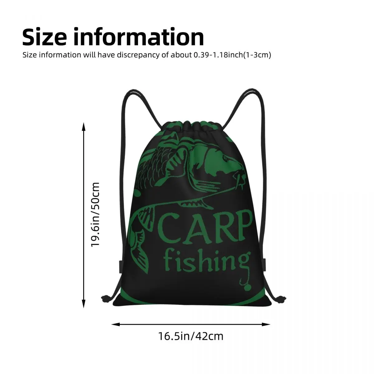 Mochila portátil Drawstring, sacos de armazenamento, fishinger, carpa, pesca, pescador, ao ar livre, esportes, viajando, ginásio, ioga, novo