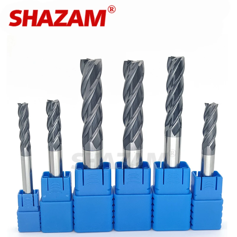 Milling Cutter Alloy Coating Tungsten Steel Tool 100L/150L Hrc50 Lengthening Face Mill Endmills Top CNC SHAZAM Milling Cutter