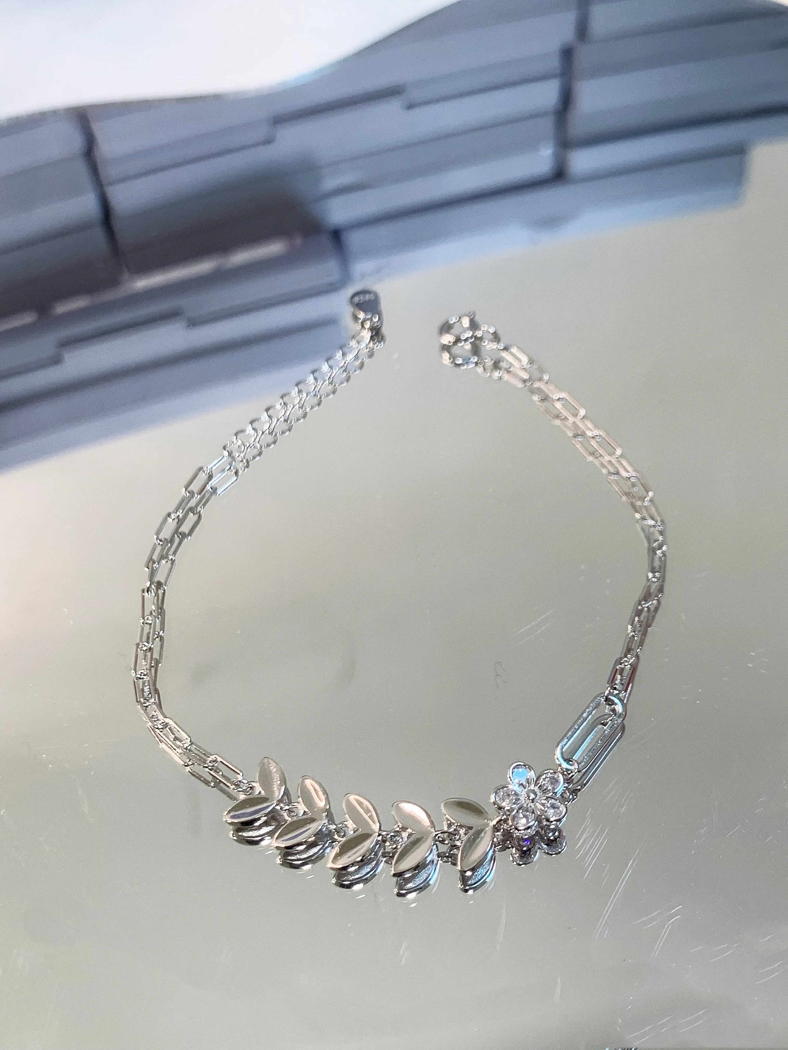 

"Go Mall" 925 Silver Women's Wheat Ear and Flower Bracelet – A Niche-Designed, Elegant, Versatile Accessory with Premium Charm
