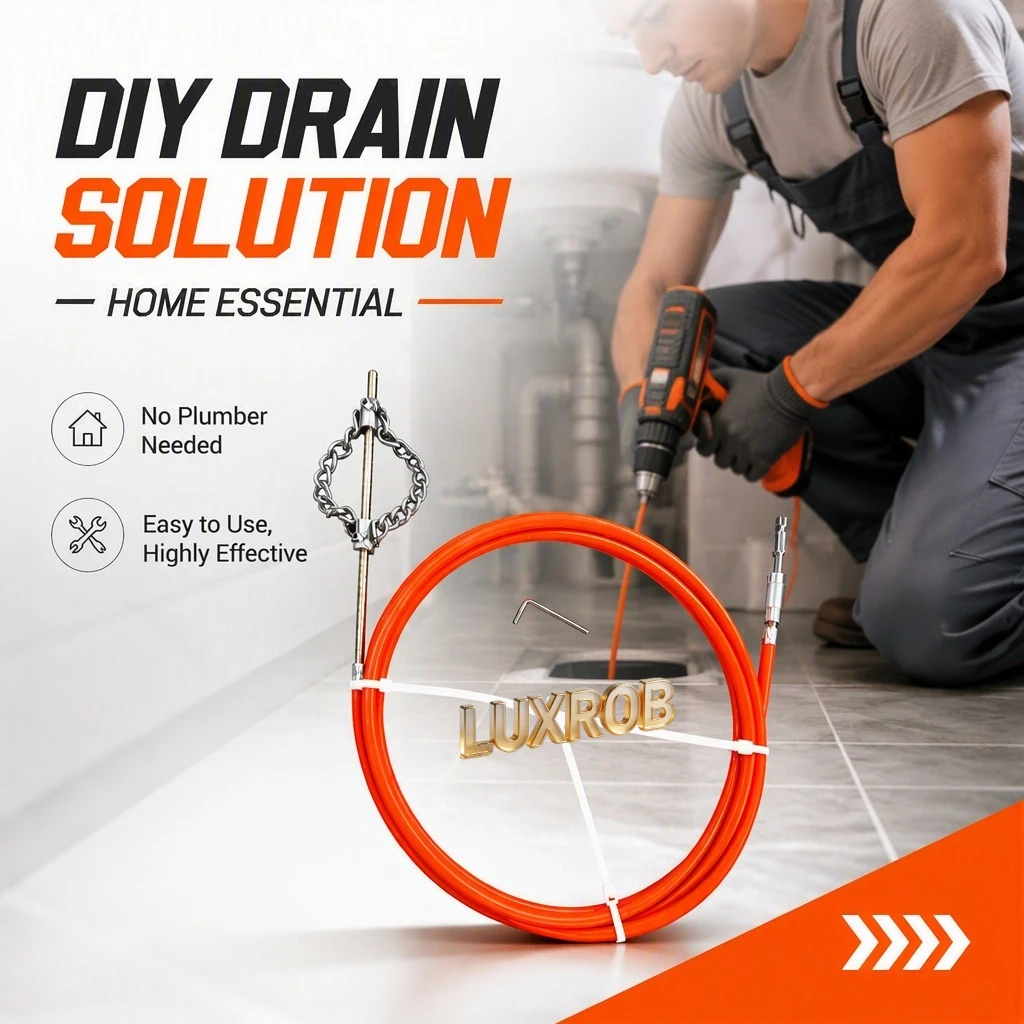 Pipe Dredger Flexible Drain Snake Welded Chain Head For Electric Drill Sewer Sink Pipe Clog Remover Plumbing Cleaning Tool