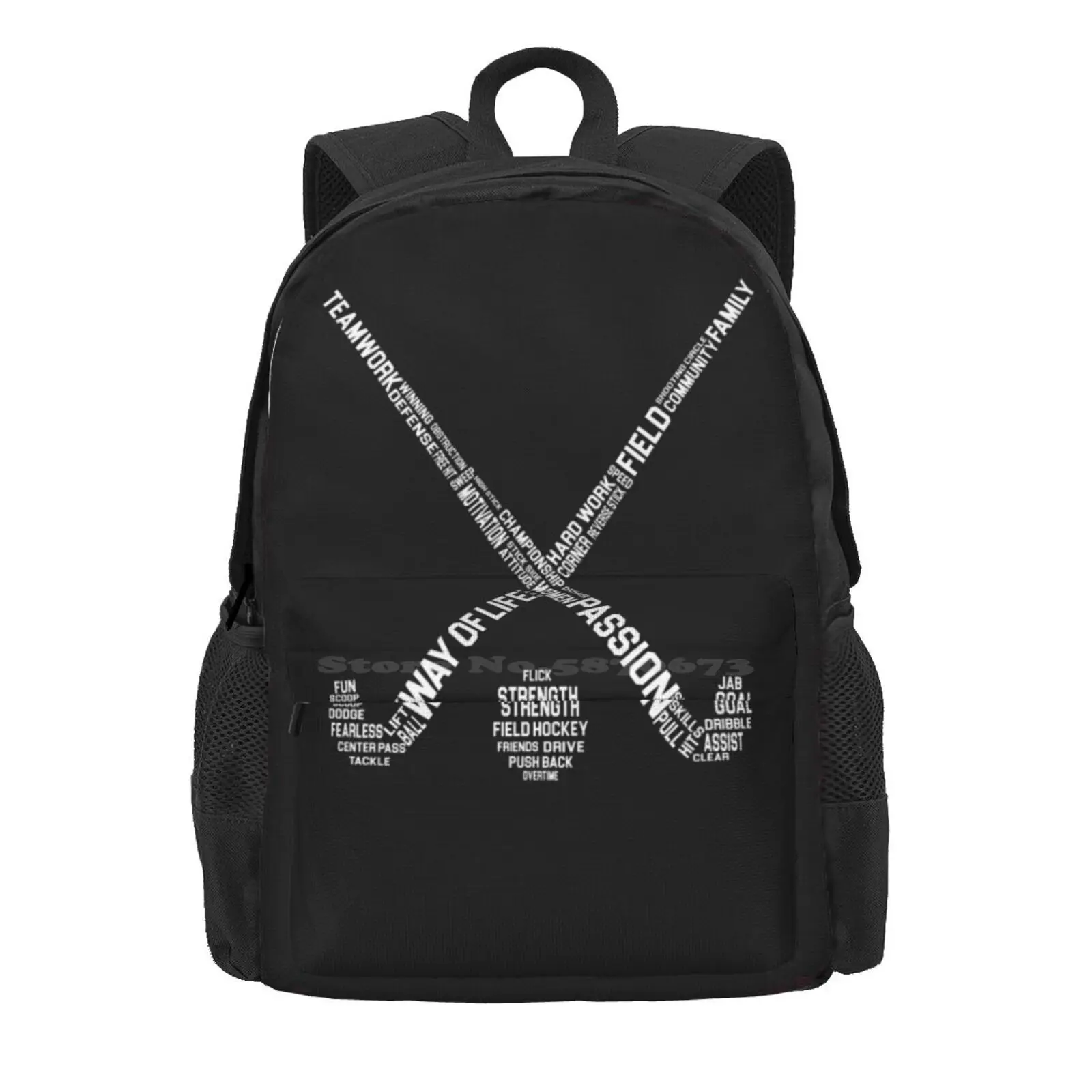 Field Hockey Words Hot Sale Schoolbag Backpack Fashion Bags Field Hockey Words Play Game