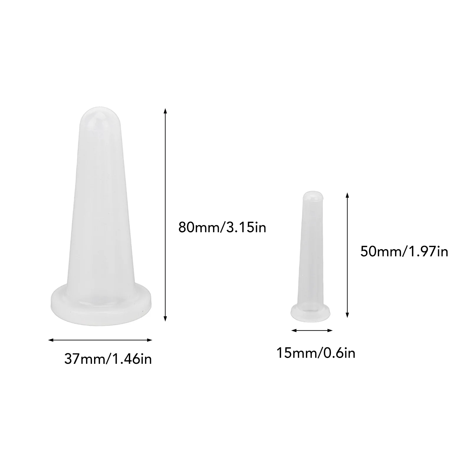 Juego de ventosas faciales de silicona para masaje, juego de ventosas de succión al vacío para terapia de ventosas blancas para uso doméstico cosmético, 4 piezas