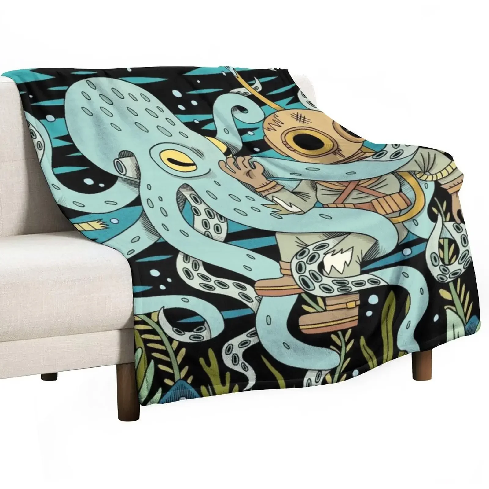 Diver Throw Blanket funny gift Sofa Quilt Blankets