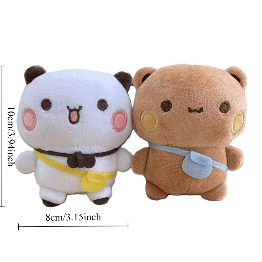 Bubu Dudu أفخم سلاسل المفاتيح Kawaii Yier الباندا الدب بلوشي لعبة قلادة لطيف دمى لينة الحيوانات المحشوة مفتاح سلسلة حقيبة الحلي