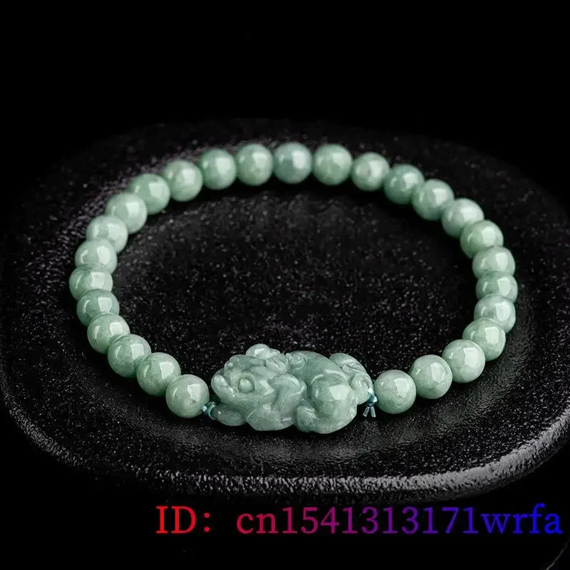 Burmese Jade Pixiu Bracelets Natural Chinese Green Jewelry Designer Gemstone Accessories Carved Bead Jadeite Women Bracelet 2