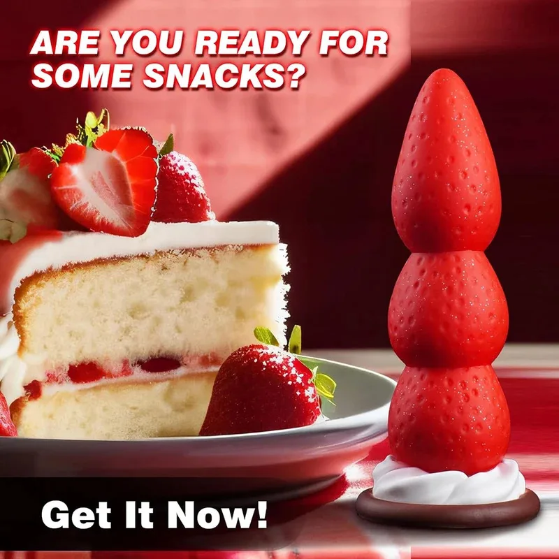 Fantasia morango monstro nó grande bunda grande contas anais enorme ventosa anal plug grosso dragão animal cão vibrador adulto