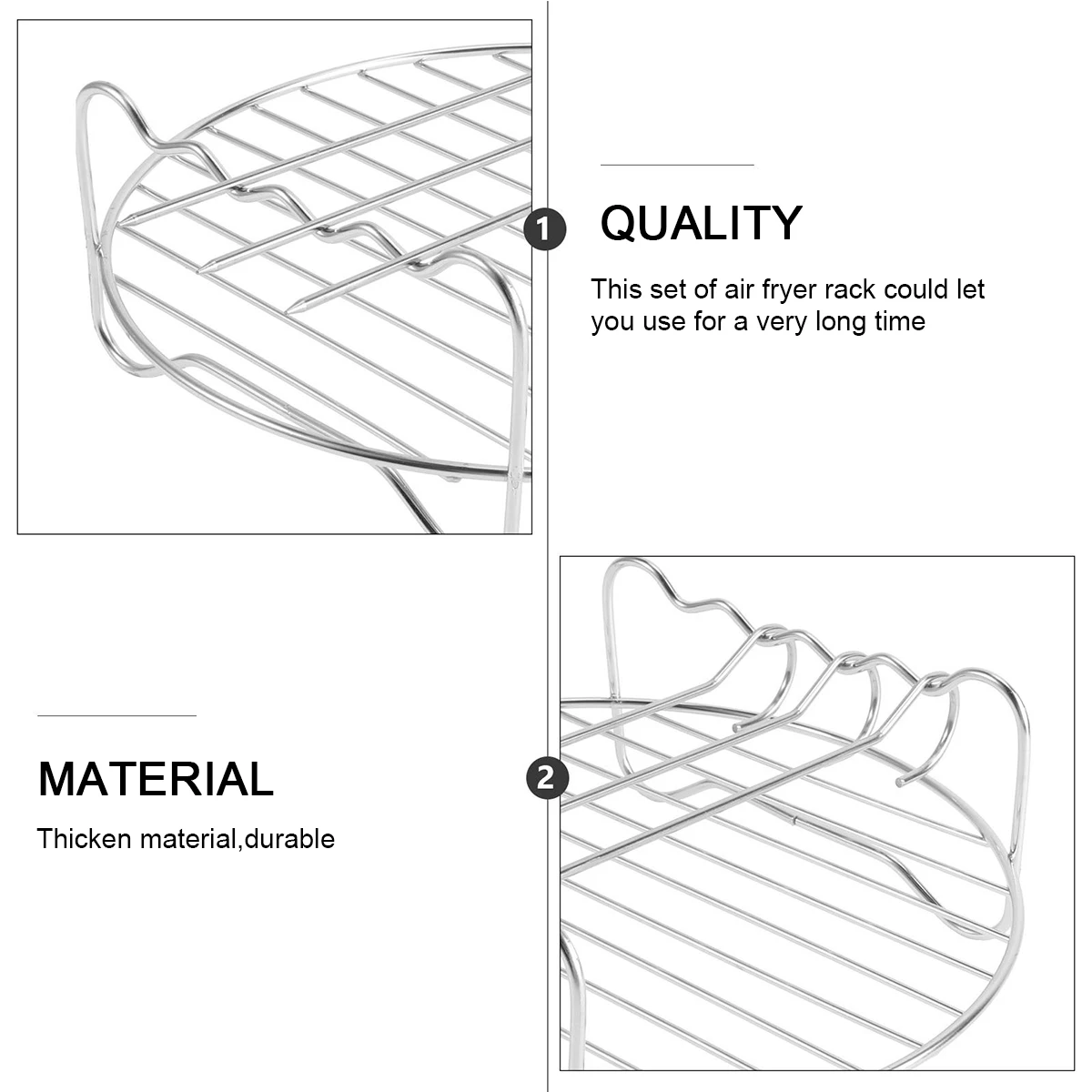 

Double Layer Air Fryer Baking Rack Metal Round Oven Grill Racks Airfryer Accessories