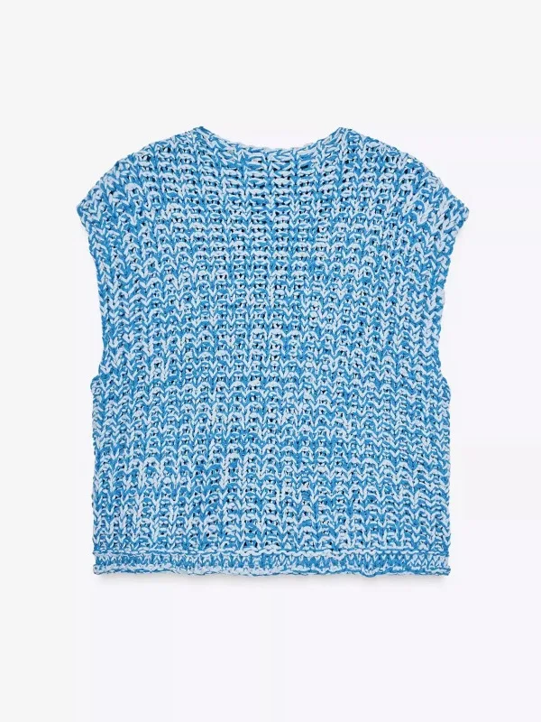 Estate 2025 Gilet lavorato a maglia pigro da donna Svel round Ne Couture grossolana Lunghezza ort Fibra di poliestere Casual Dolce