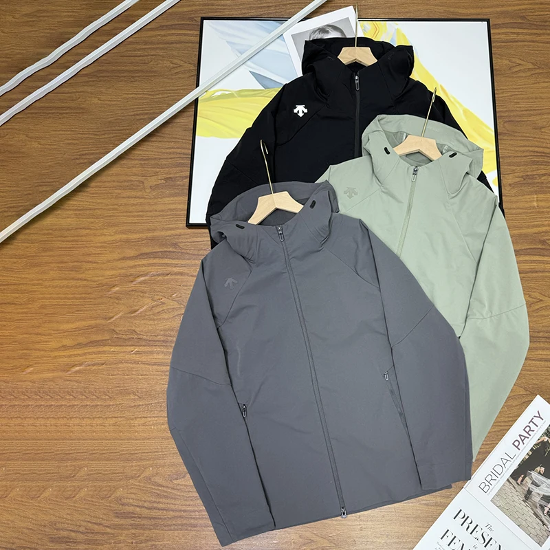 Hooded Casual Sports Men's Jacket Stand Collar Long Sleeve Jacket 2026 Autumn Fashion New Style DESCENTE