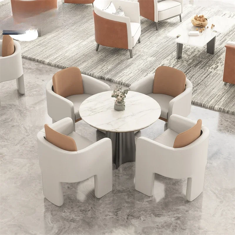 

Sales Office Negotiations on Table and Chair Combination Modern Hotel Lobby One Table, Four Chairs Beauty Salon Club Reception S