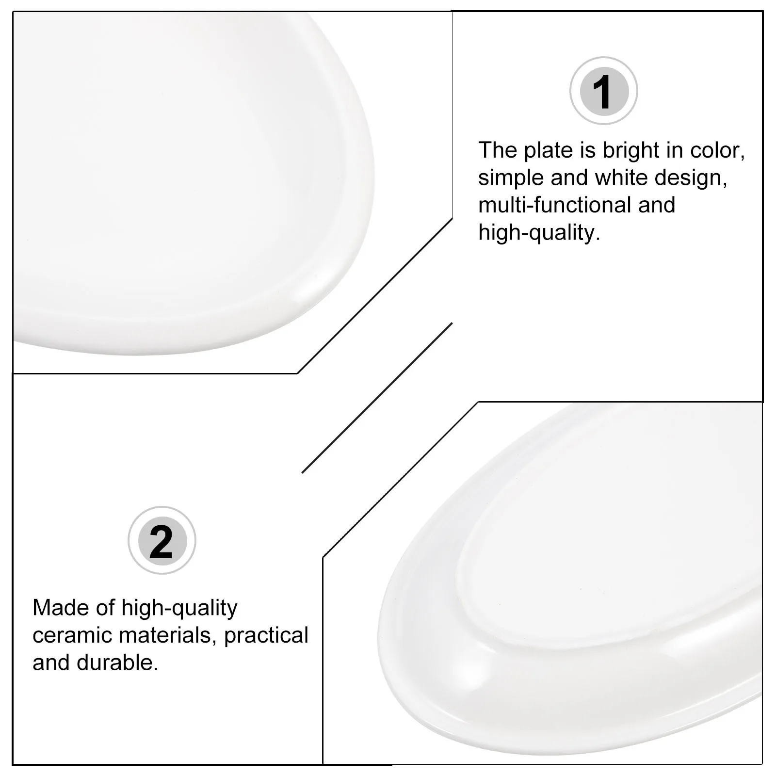 

Ceramic Fish Plate 10.5 Inch Steamed Microwave Safe Serving Plate for Barbecue Dessert Vegetables Multi-Purpose