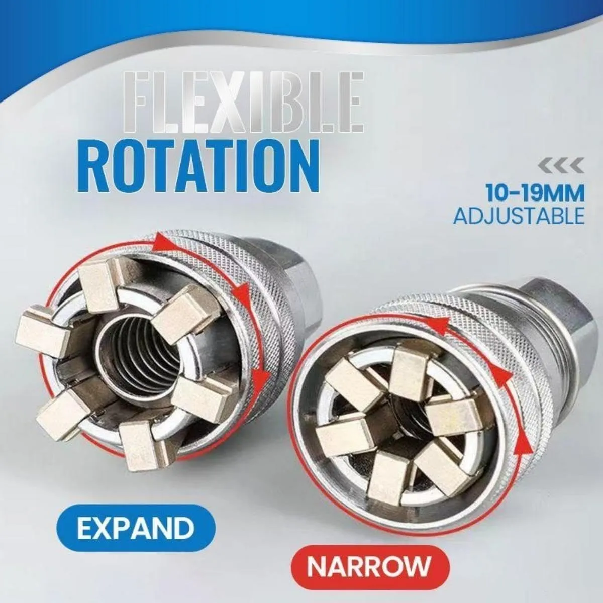 Imagem -06 - Manga Universal Hex Soquete Torque Chave de Catraca Ferramenta de Reparo Ajustável 1019 mm pc