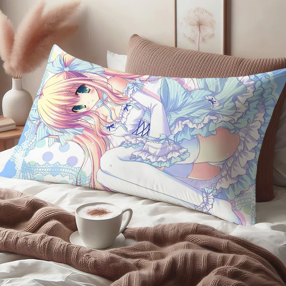 Anime Girl Moe Y2k Korie Riko Candy Drop Rectangle Pillowcover Home Sofa Living Room Dorm Bedside Hogar Pillowcase Party Gift
