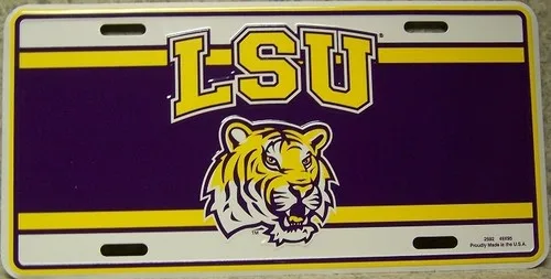 Aluminum License Plate Louisiana State LSU Tigers NEW Aluminum