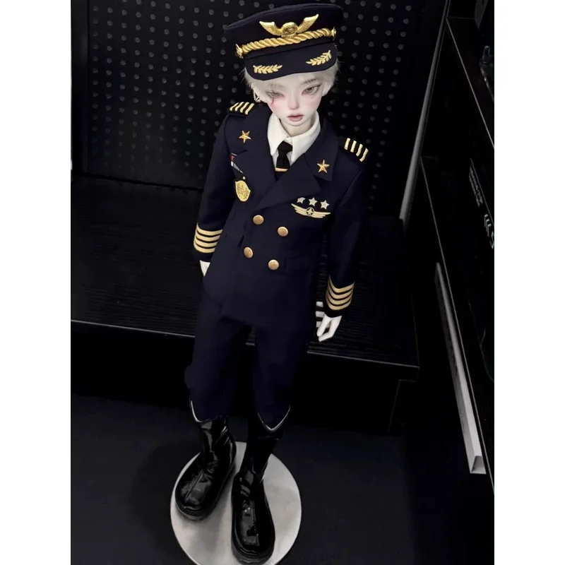 Ubranka dla lalek BJD dla lalek 1/4, modny strój kapitana, zestaw ubrań, akcesoria dla lalek (tylko ubrania, bez lalki)