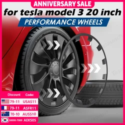 4PCS Car For Tesla Model 3 Accessories 20 Inch Vehicle Wheel Rims Edge Protector Ring Tire Guard Strip Wheel Hub Cover 2020-2023