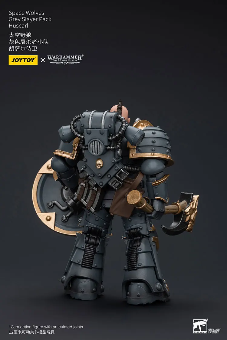 JOYTOY Warhammer 1/18 Action Figures Space Wolves Grey Slayer Pack Huscarl Model Toy Boy Gifts 3.75inch