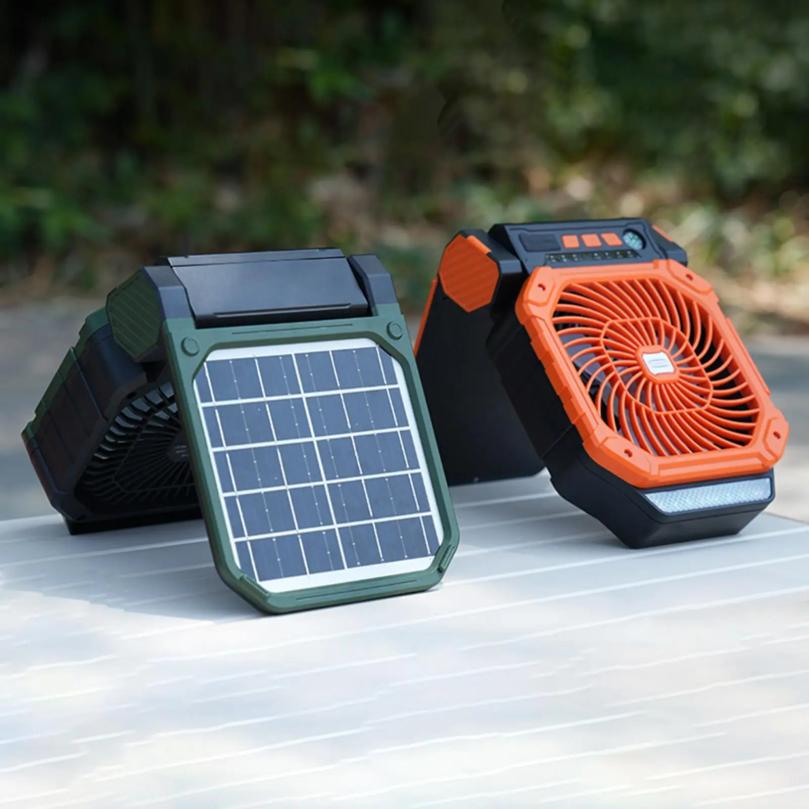 Portable Solar Fan 4-Speed Portable LED Light Cooling Outdoor USB Charging Camping Fans For Home Office Gym Indoor Travel Picnic