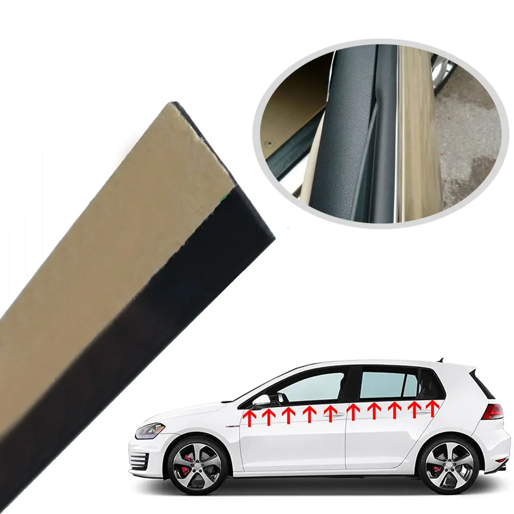 1 Meter Black Universal Car Window Waterproof Protector Seal Weatherstrip Edge Trim for Car Door Glass Auto Rubber Sealing Strip