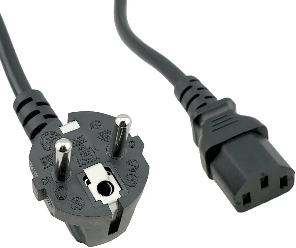 IEC C13 kabel daya EU 10A kabel ekstensi 3m/10Ft kabel EU kabel catu daya untuk TV HP Dell PC Printer Monitor komputer