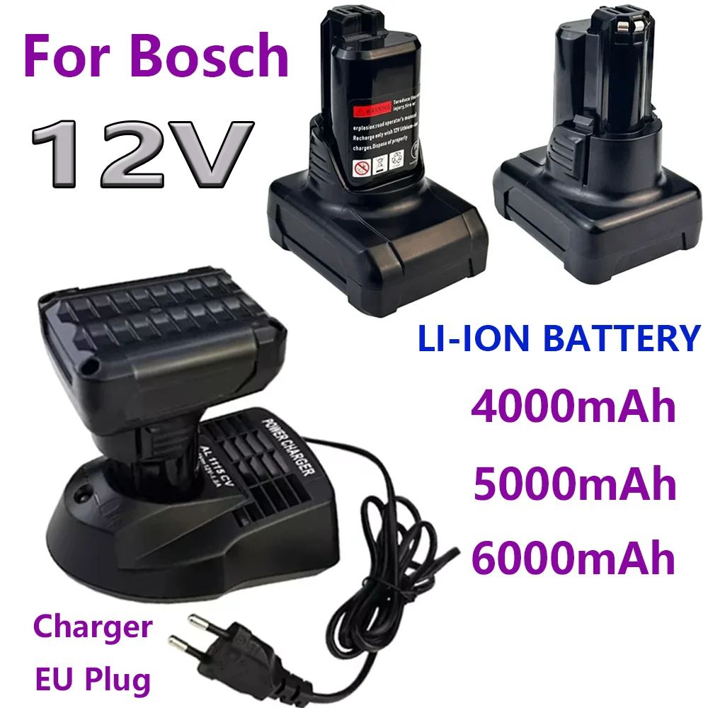 

10.8V 12V 6AH Rechargeable Lithiu-Ion Battery for BOSCH BAT411 BAT412 BAT412A BAT413A 2607336014 2607336864 PS20-2 PS40