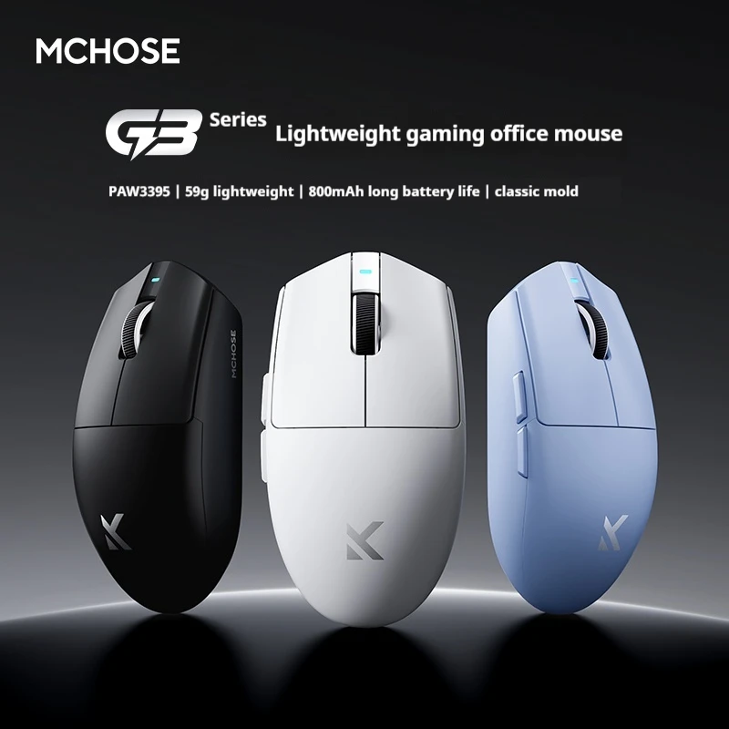 Mchoose g3 v2 pro mouse sem fio 3 modo longa resistência baixa latência ergonomia leve m hub drive personalizado mouse para jogos de escritório