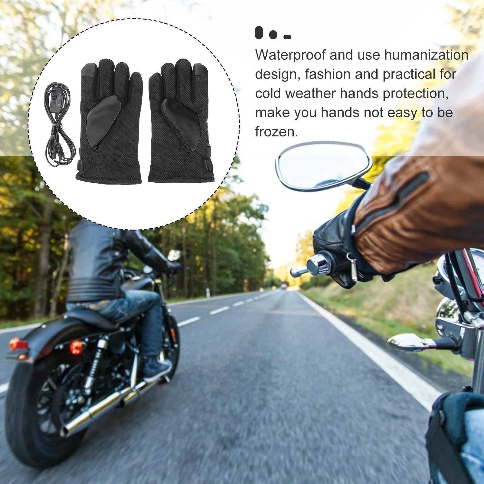 Gants chauffants équitation d'hiver chauffés pour hommes vélo moto doigt travail thermique chaud