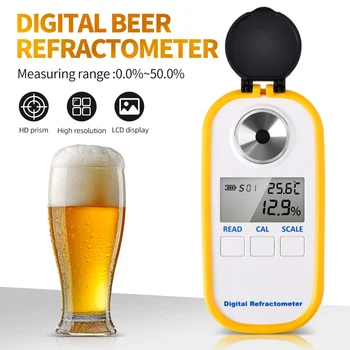 고정밀 디지털 알코올 굴절계, 0-80% LCD 디스플레이, 화이트 스피릿 테스터, 맥주 양주 와인 굴절계 비중계