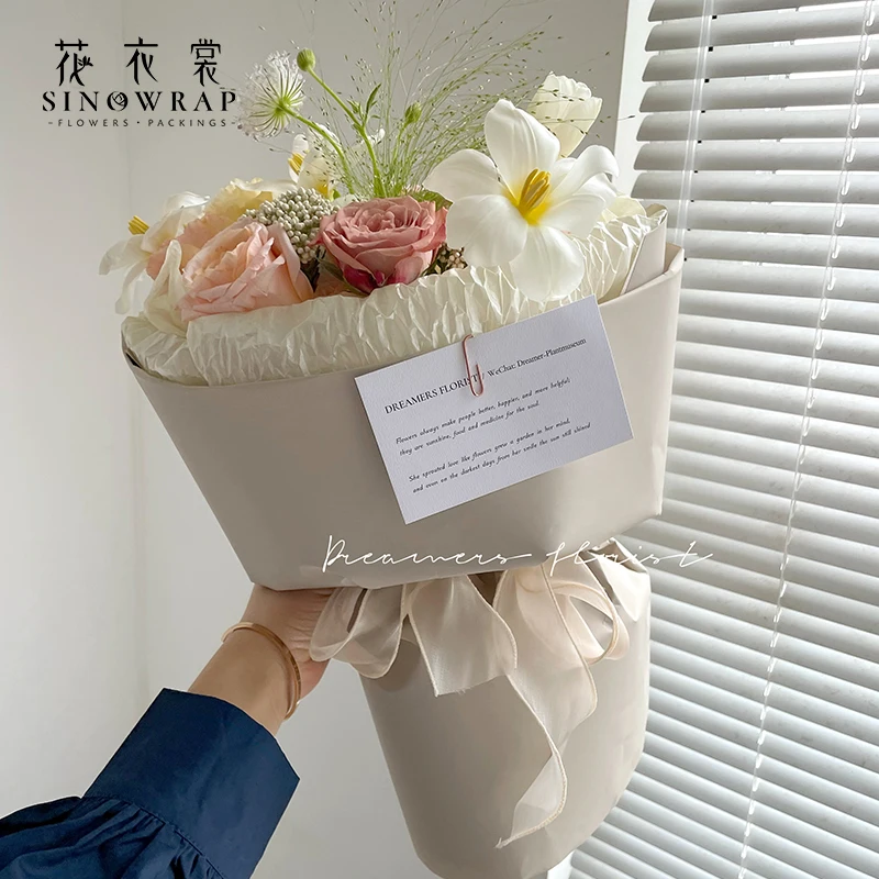 Sinowrap 15 Sheets/Pack Solid Color Wrapping Tissue Paper Flower Hot Sale Bouquet  Florist Supplies Fast Delivery