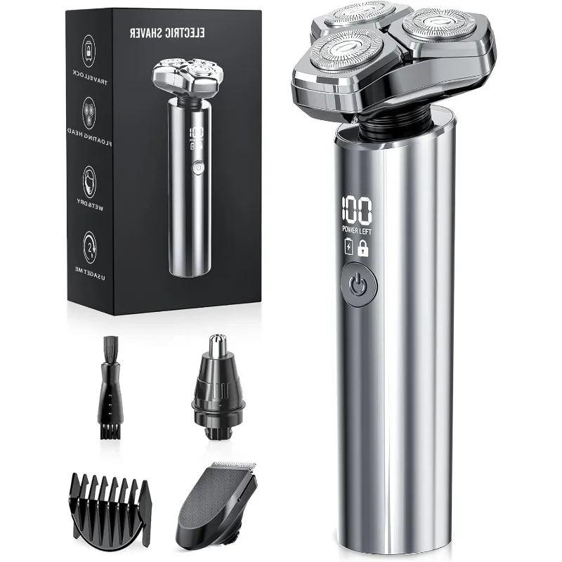 

Electric Razor for Men 10,000RPM High-Speed Motor, IPX8 Waterproof, USB Fast Charging, 5-Min Quick Charge & Travel Lock