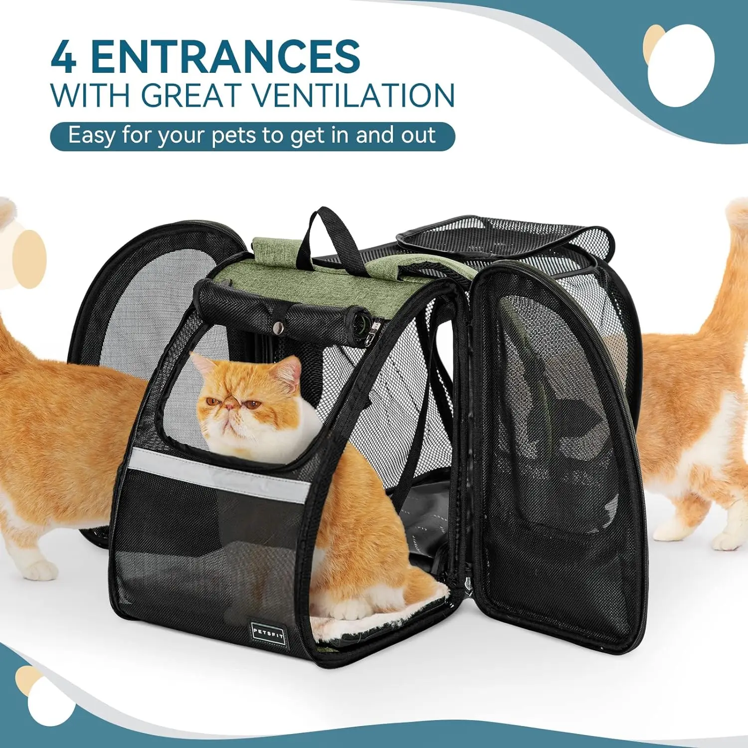 Cat Backpack Carrier,Dog Carrier Backpacks Expandable  Ventilation,Fleece MatPerfect for Hiking,Camping Hold Pets Under 22 lbs