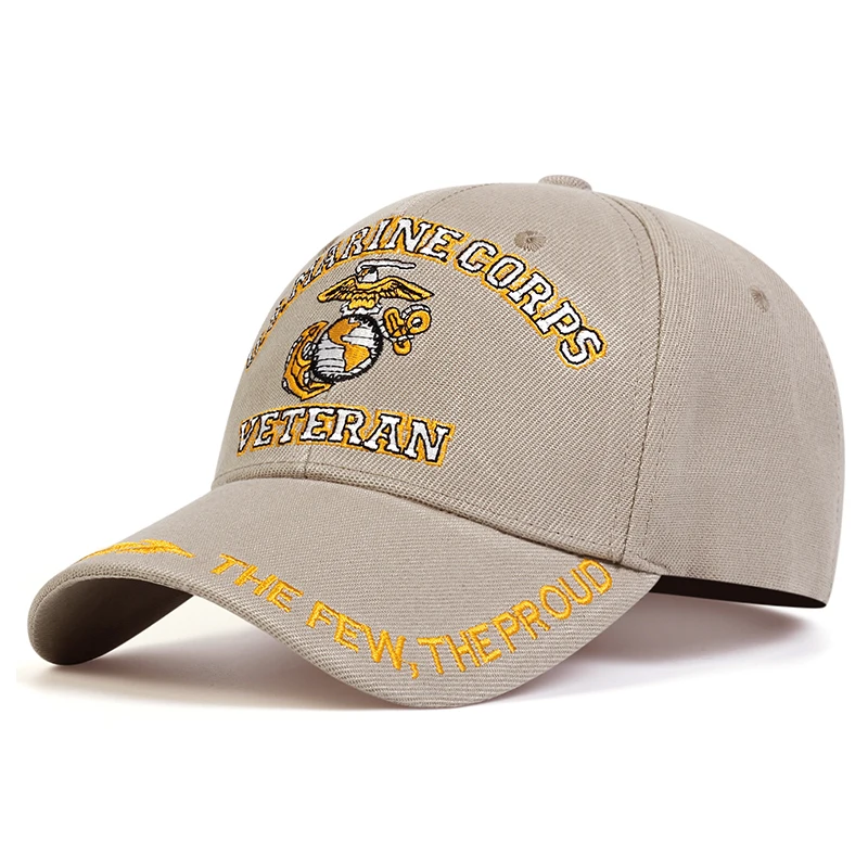 U.S. MARINE CORPS VETERAN Letter Embroidery Baseball Caps Spring and Autumn Unisex Outdoor Adjustable Casual Hats Sunscreen Hat